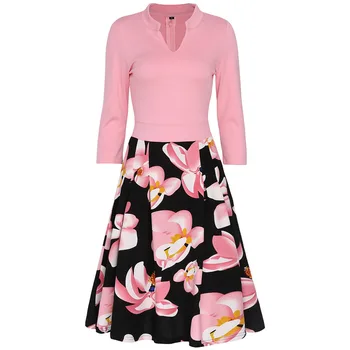 

Madam clothing OWLPRINCESS Seven women's v-neck cuff posed dress bag printing