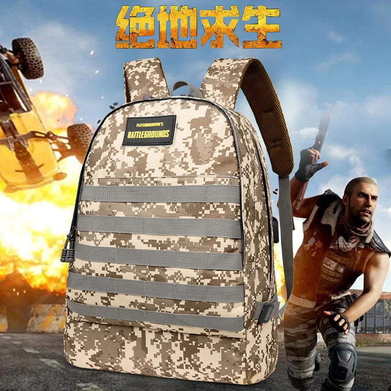 Camouflage Backpack Men's Jedi Survival Chicken Trend Nylon Cloth Backpack Outdoor Sports Hiking Bag