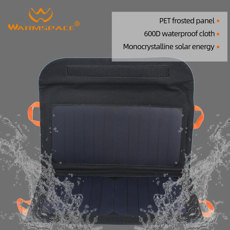 WARMSPACE 13 Вт/5 В складная солнечная панель двойной USB портативный сотовый телефон зарядное устройство монокристаллический кремний