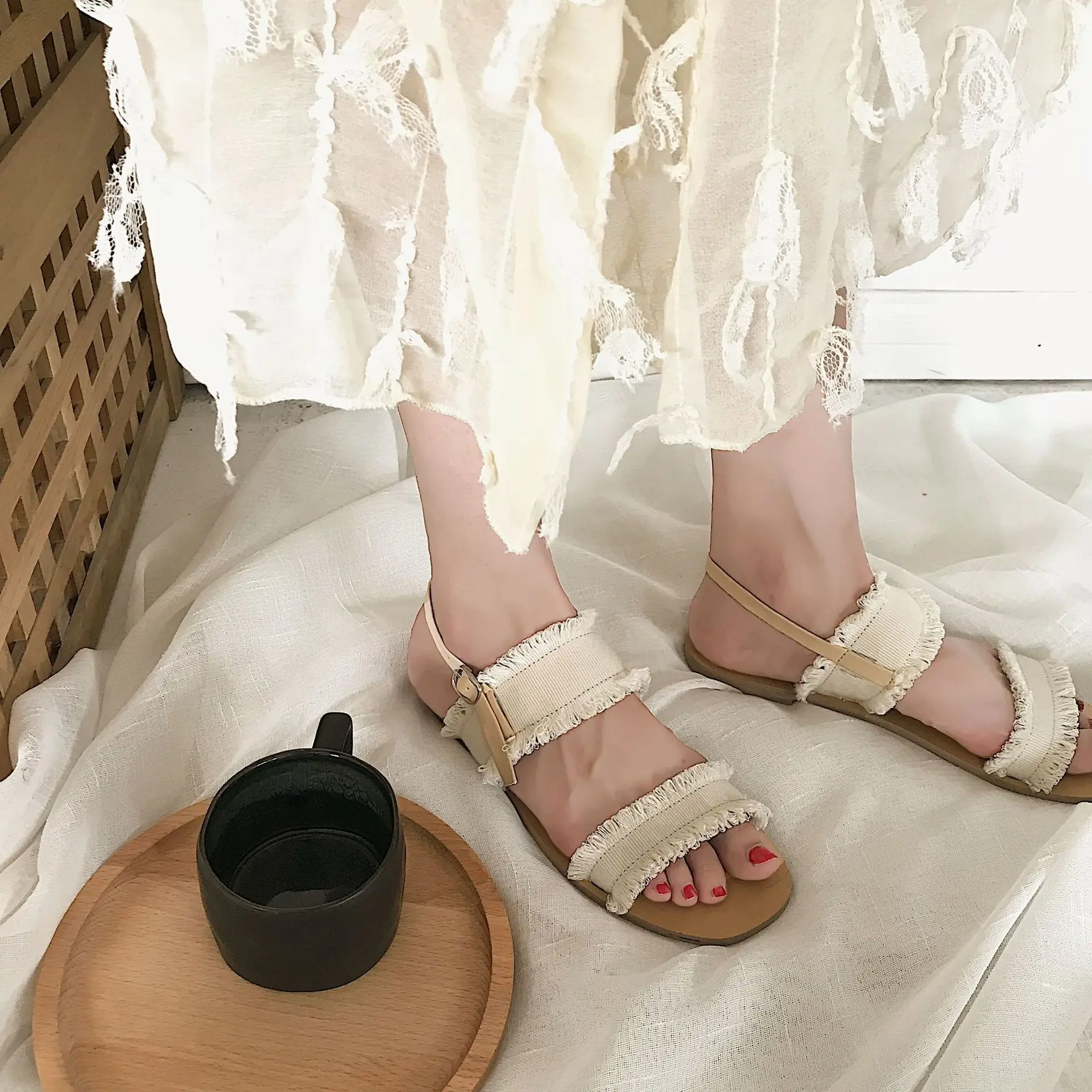 

Casual Sandals Women's Summer Flat Heel Students Simple Versatile 2018 New Style Korean-style Parallel Bars Shoes Women's Fashio