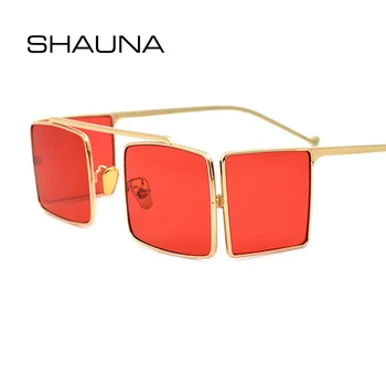 

SHAUNA Fashion Punk Women Square Sunglasses Retro Metal Frame Unique Men Steampunk Shades UV400
