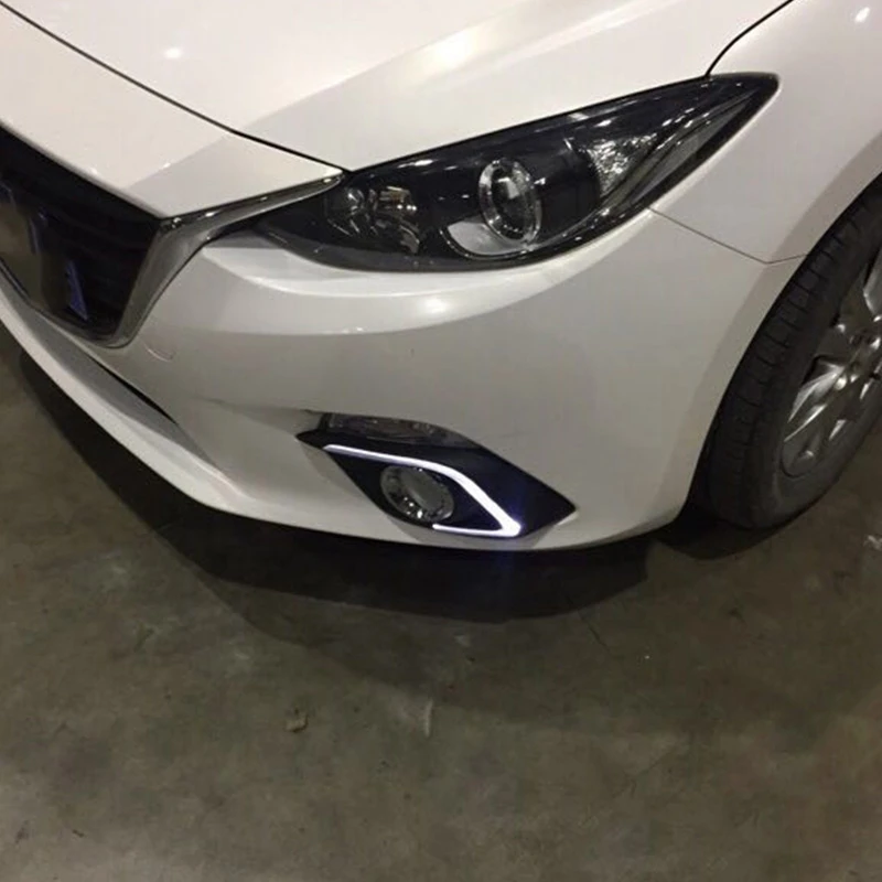 Автомобильный мигающий 2 шт. DRL для Mazda 3 Axela светодиодный DRL дневные ходовые огни с сигналом поворота противотуманный светильник