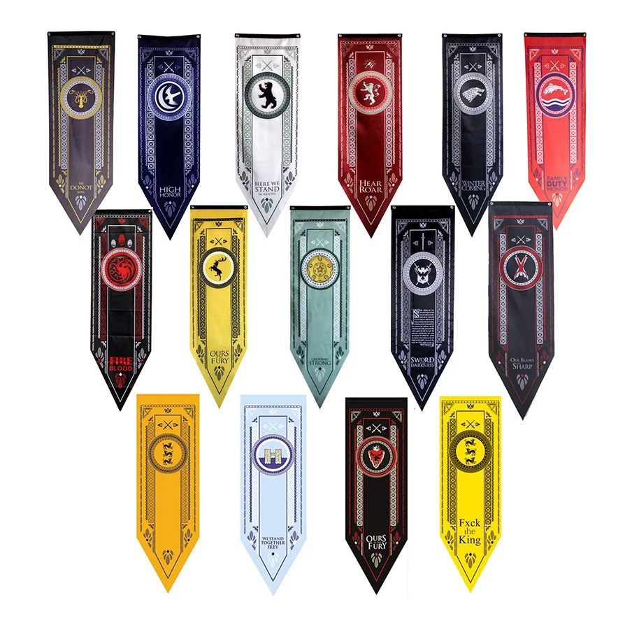Home Decor Stark Flag Polyester a song Room Decoration ice and fire Banners XS-L Sizes Dragon Wolf Lion Kraken Raven Bear Buck | Дом и сад