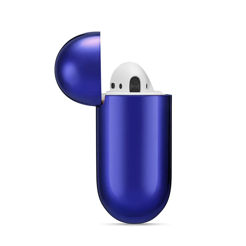 Зарядная коробка металлический наушник чехол для AirPods защитный чехол Аксессуары для кожи для Apple AirPods