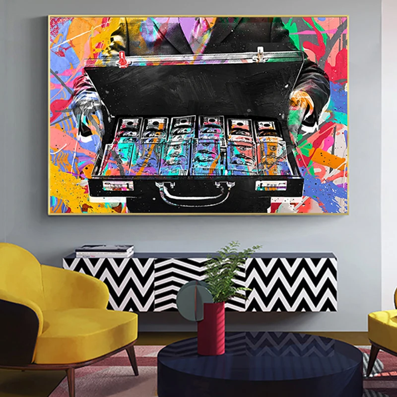 Абстрактная Улица граффити деньги вдохновляющие картины на холсте