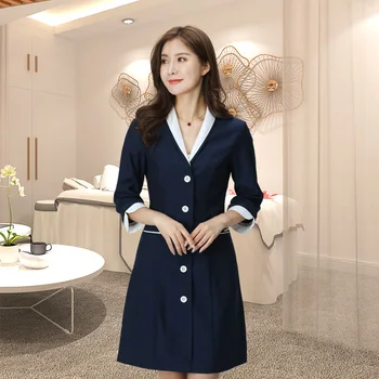 

Medical surgical clothes coats beauty salon workwear Nurse Long section Uniforms women hospital doctor clothing Lab coats