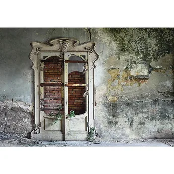

Custom digital printing cloth broken wall and door photo backgrounds for model portrait banner photography backdrops