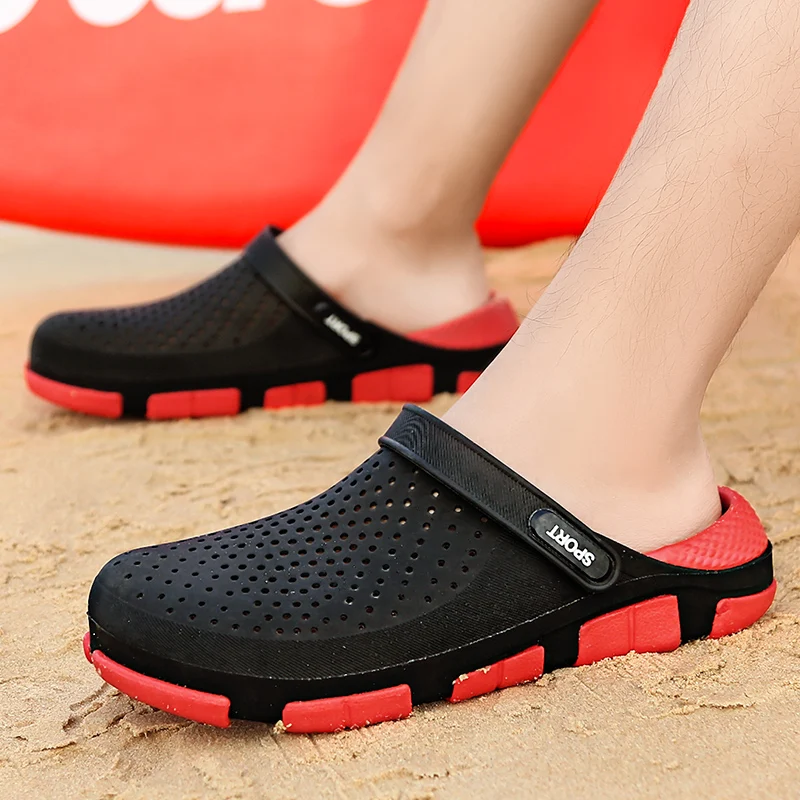 Rubber Slip On Sandals Beach Summer Men Shoes Crocks Sandles Eva Sandal Cholas Sandalias Hombre Clogs Garden Closed Toe