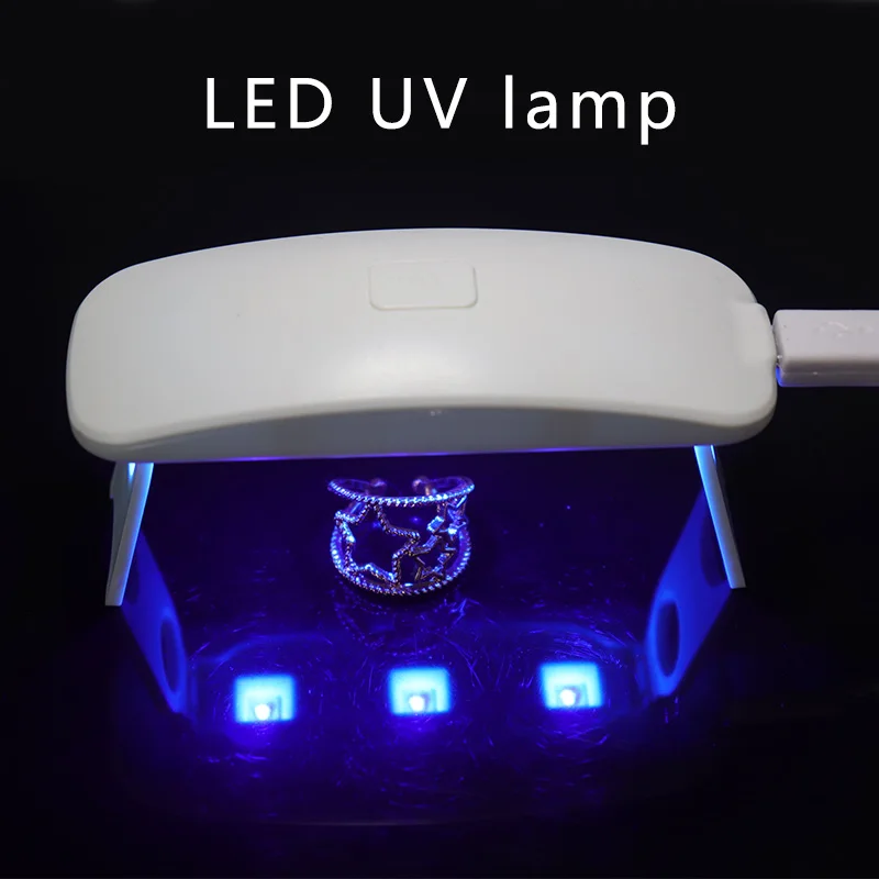

3W Nail Dryer LED UV Lamp Micro USB Gel Varnish Curing Machine Nail Art Tools 3 LEDS Nail Lamps For Home