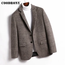

COODRONY Brand Wool Blend Jackets Men Clothing New Autumn Winter Classic Striped Veste Homme Casual Warm Plus Size Coats Z8015