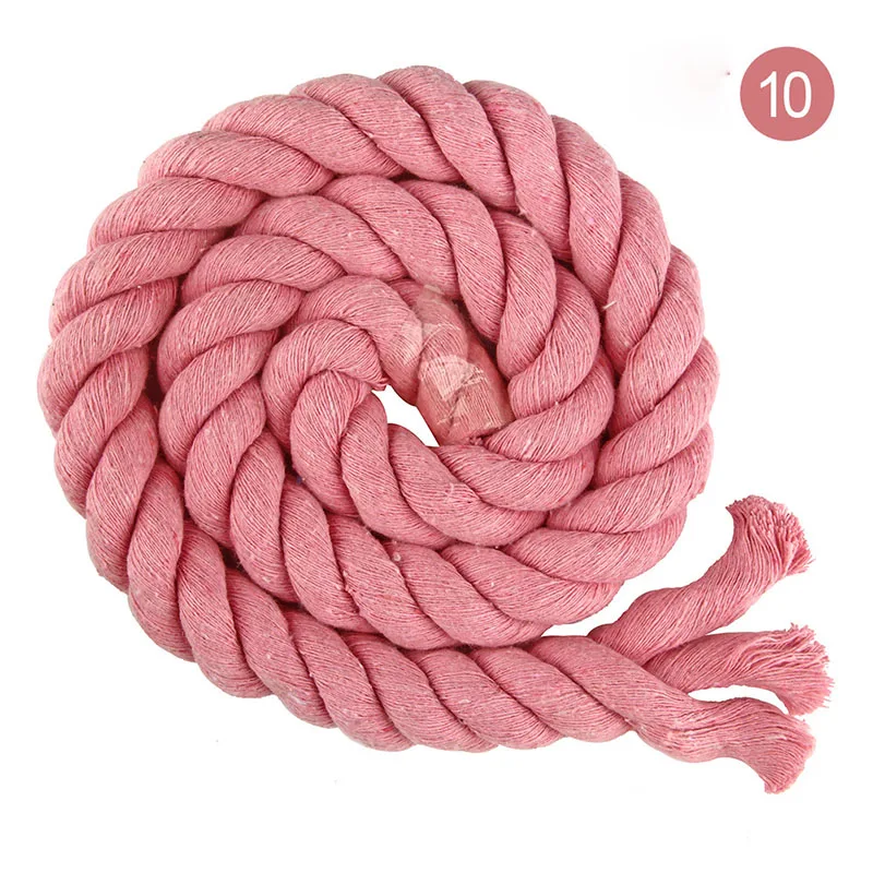 10 Pink 2M 12 цветов, Цветной 20 мм Хлопковый Канат, 2 метра/5 метров, толстый тканый шнур, высокопрочный, для улицы, кемпинга, качающийся канат, аксессуары - Цвет: 10 Pink 2M