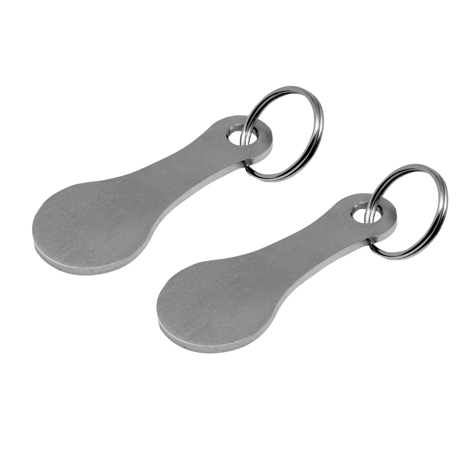 2pcs DIY Shopping Trolley Tokens Couple Key Chains Decorative Key Hook Keyrings Aluminum Alloy Key Ring Coin Holder Keychain