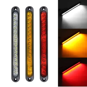 

1/2Pcs 25cm 15LED Car Amber Red White Taillights Rear fog Light Stop Brake Lamp Universal For Truck Trailer Lorry 10v-30v