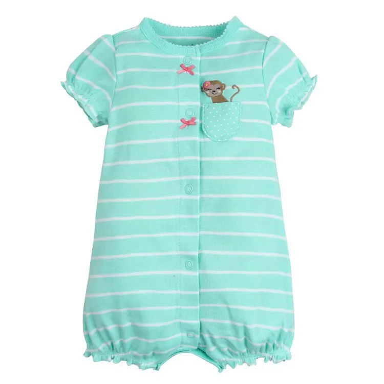 Летние детские комбинезоны для маленьких девочек Костюмы хлопок для новорожденных в мультипликационном стиле; короткий рукав для маленьких мальчиков Одежда для новорожденных комбинезон детская одежда - Цвет: Style 7