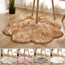 Пушистый Противоскользящий коврик из искусственного меха в форме цветка сливы, коврик для спальни