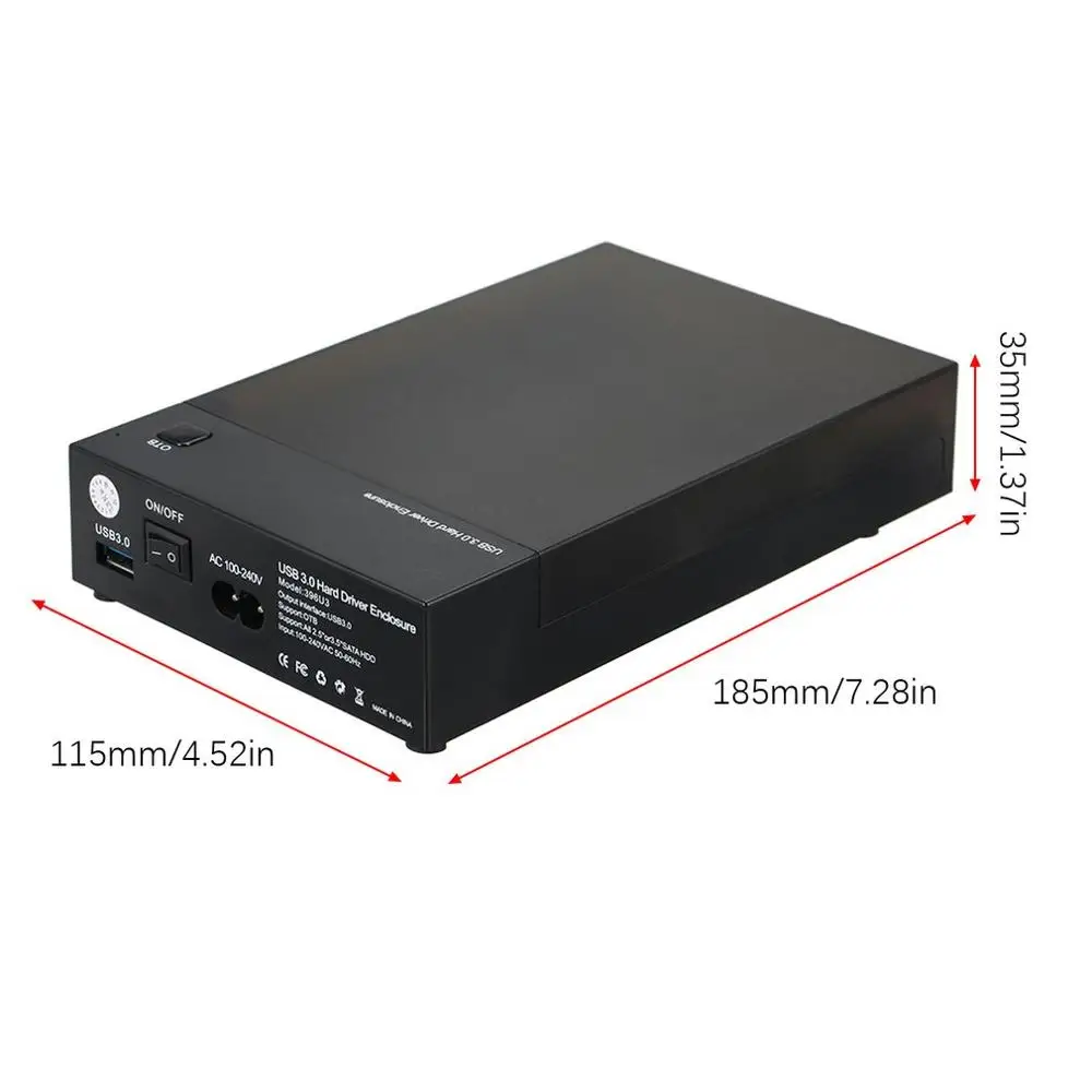 3,5 дюймов HDD чехол USB 3,0 SATA III SSD SATA 6 Гбит футляр для внешнего жесткого диска SSD HDD поддержка 3,5/2," жесткий диск SATA чехол