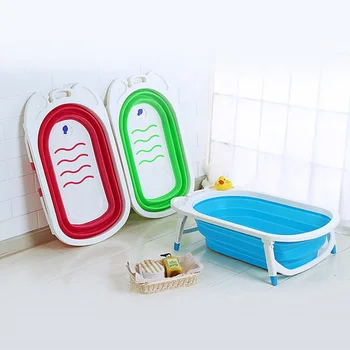 

Newborn Baby Bathtub Folding Baby Tub Children can Sit Reclining Bath Barrel Portable Kids Bath Tub Soaking Full Body Washing