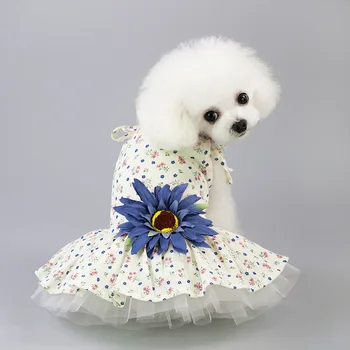 

Spring and Summer Leisure Styles Pet Dogs Clothing Comfortable Breathable Loveliness Small Daisy Skirt Bichon Small Dog Clothing