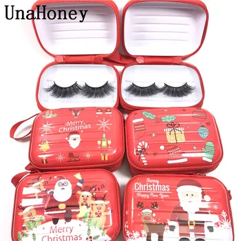 

NEW wholesale Leopard print Christmas lash box Eyelash packaging box fake 3d mink lashes boxes make up free logo sticker