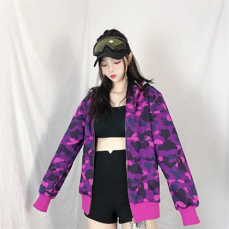 Унисекс Вельветовая толстовка с капюшоном и на молнии изображением Головы Акулы