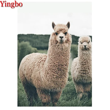 

Full Square round drill 5D DIY Diamond Painting Alpaca animal sheep farm Diamond Embroidery Cross Stitch kit Diamond Mosaic art