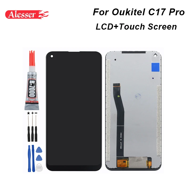 

Alesser For Oukitel C17 Pro LCD Display And Touch Screen Assembly Repair Parts With Tools And Adhesive For Oukitel C17 Pro Phone