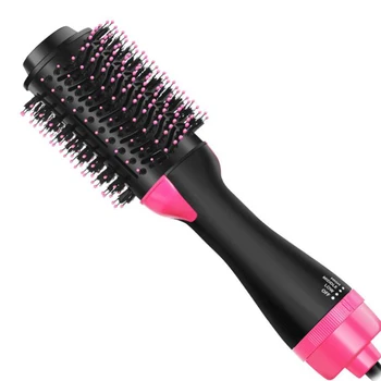 

Electric Heating Comb Hair Straightener Curler Professional Salon One Step Dry/Wet Two Using Hair Dryer Brush Negative Ion