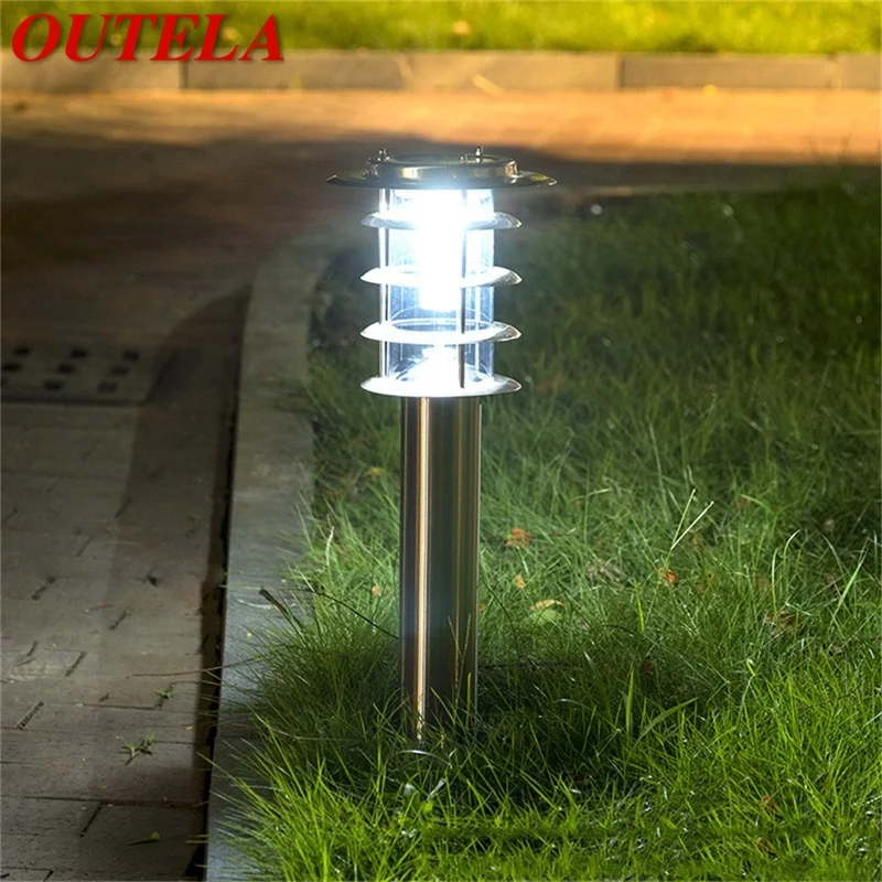 

OUTELA Outdoor Solar Lawn Lamp Contemporary LED Waterproof Patio Garden Light for Home Porch Villa