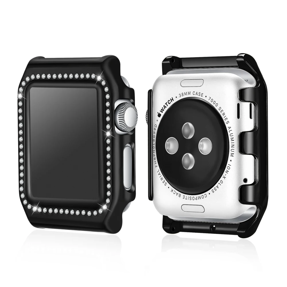 Алмазный чехол для apple Watch 3, чехол 42 мм, 38 мм, iWatch band, Кристальный защитный чехол, бампер, аксессуары для apple watch