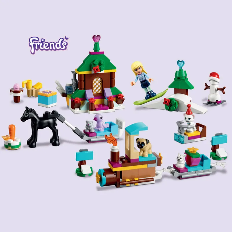 Najtaniej 01041 przyjaciele kalendarz adwentowy klocki do budowy święto dziękczynienia 24 sztuk prezent cegły zabawki kompatybilny przyjaciele prezent na boże narodzenie 41326