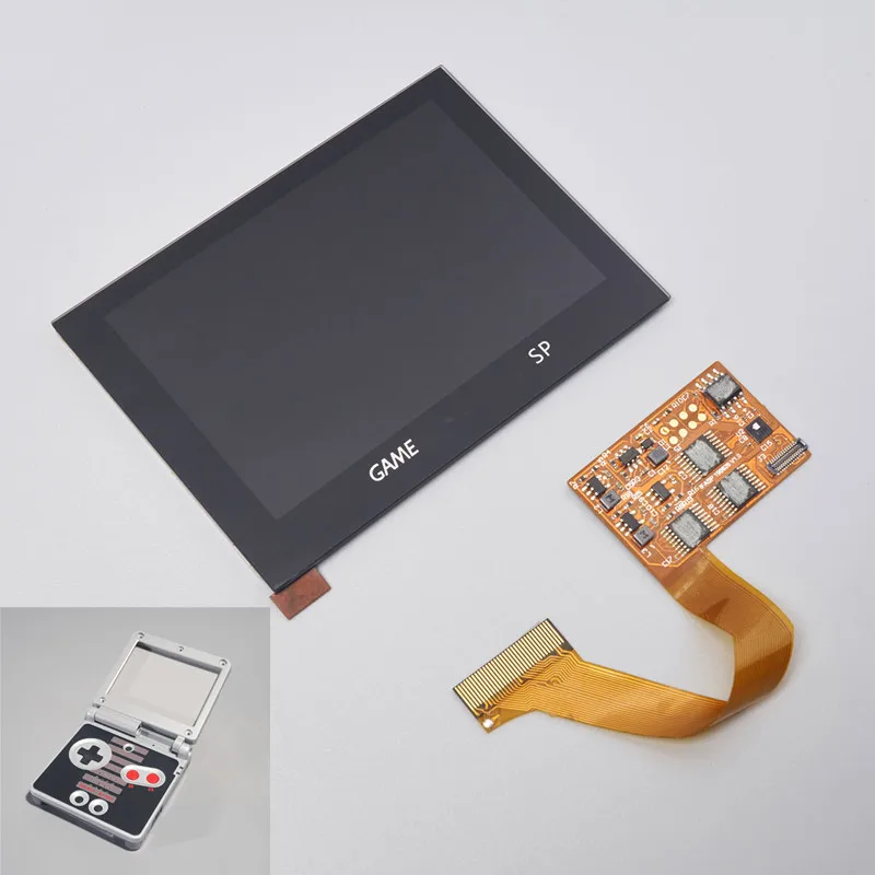 Комплекты ЖК экранов корпус 5 уровней яркости Подсветки GBA SP IPS ламинированный
