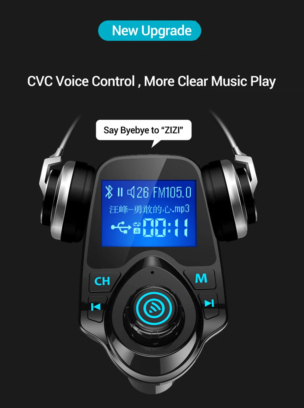 Carrmovil беспроводной Bluetooth Автомобильный fm-передатчик громкой связи автомобильный комплект ЖК-дисплей Автомобильный MP3-плеер fm-модулятор с 2.1A USB зарядное устройство
