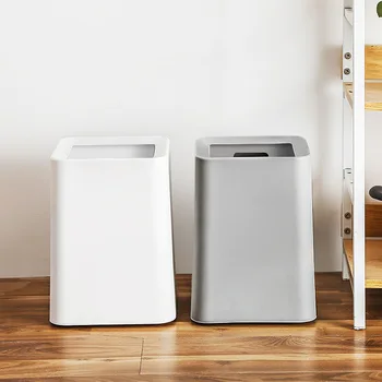 

Square Creative Kitchen Waste Basket Recycle Bin Without Lid Bathroom Wide Open Trash Can Large Capacity Garbage Can Storage Bin