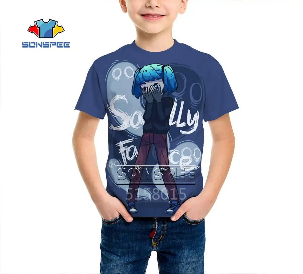 SONSPEE Sally face Harajuku 3d принт для мальчиков и девочек подростков одежда футболка в стиле хип-хоп футболка унисекс с короткими рукавами футболки пуловер X21c