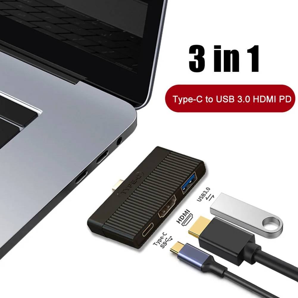 USB Hub 3.0 Portable 3 in 1 Type-C to USB 3.0 HDMI PD Converter Hub Adapter For PC Computer Charging USB 3.0 Adapter usb C hub