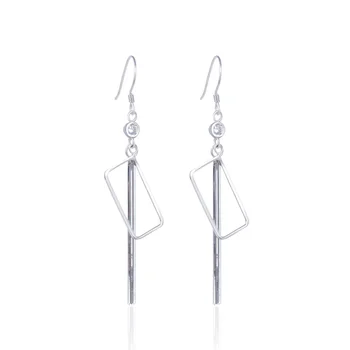 

Fabulous S925 Sterling Silver Geometric Long Earrings Female Wedding Engagement Earrings Perfect Birthday Gift CHDBR003326