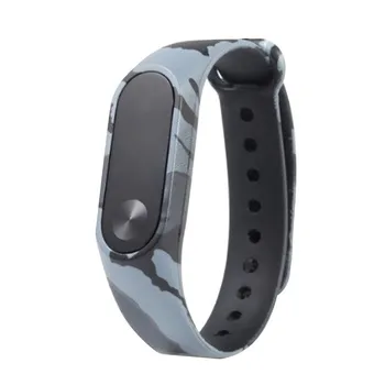 

Strap for Xiaomi Mi Band 2 Flowers Design Black gray camouflage