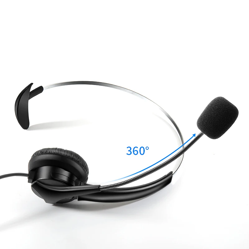 Telephone Headset Call Center Operator USB Corded Offical Headphone with Mini for Computer Laptop PC