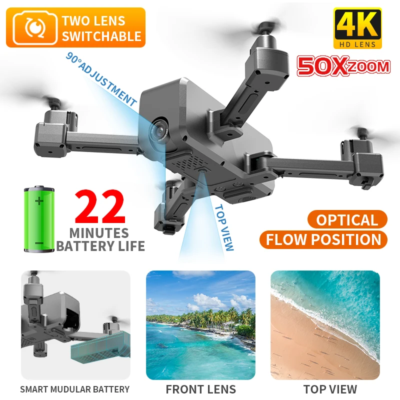 SHAREFUNBAY drone GPS 4K HD camera 5G WIFI FPV drone ESC camera height keep flight for 2