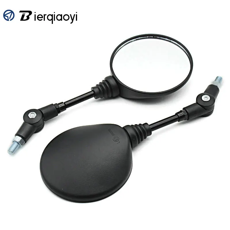 Universal 1 Pair Folding Side Rearview Mirror Motorcycle 10mm For Yamaha Honda For Kawasaki KLX250KL250 10mm Street Bike Mirrors - Цвет: Черный