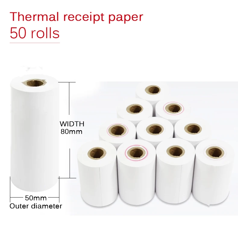 R 50 Rolls 80x50mm NT-806 80 мм Термопринтер автоматический резак ресторан кухня POS принтер USB+ Серийный+ Ethernet Wifi Bluetooth NETUM - Цвет: R 50 Rolls 80x50mm