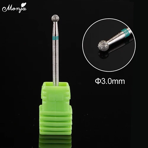 Monja сверло для ногтей роторное сверло Фрезерный резак круглая головка для педикюра Электрический станок маникюрный набор для шлифовки ногтей инструмент - Цвет: 3mm
