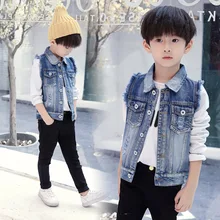 Весенний стиль для мальчиков, корейский стиль, модный тренд, AVANT-GARDE джинсовый жилет