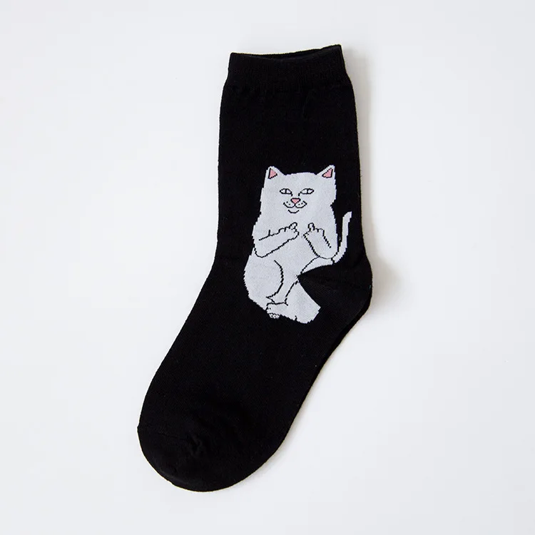 Fashion Street Art Funny Alien Planet Socks Personality Creative Funny Cartoon Cat Breathable Men Socks Happy Unisex Long Socks - Цвет: 1