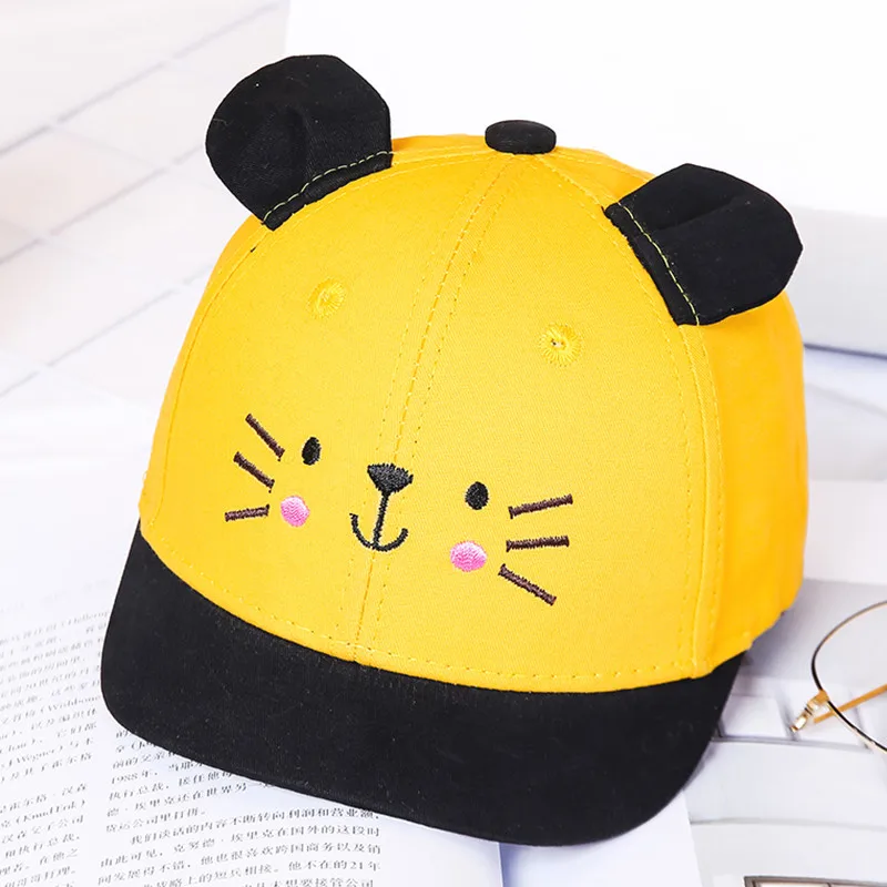 New Cartoon Cat Fruit Children Hat Spring Summer Baby Adjustable Baseball Cap Cotton Newborn Caps Soft Sunhat Baby Accessories