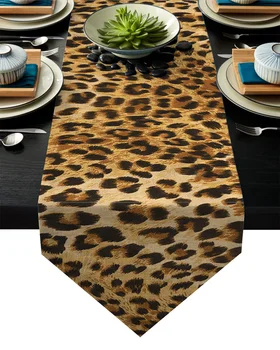 

Wild Animald Leopard Table Runner Table Flag Home Party Decorative Tablecloth Table Runners for Wedding