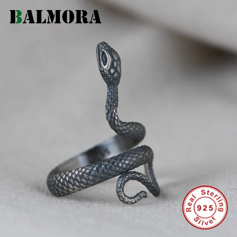 BALMORA 100% 925 пробы серебряные лап животных Змея кольцо для Для мужчин женщин Girl