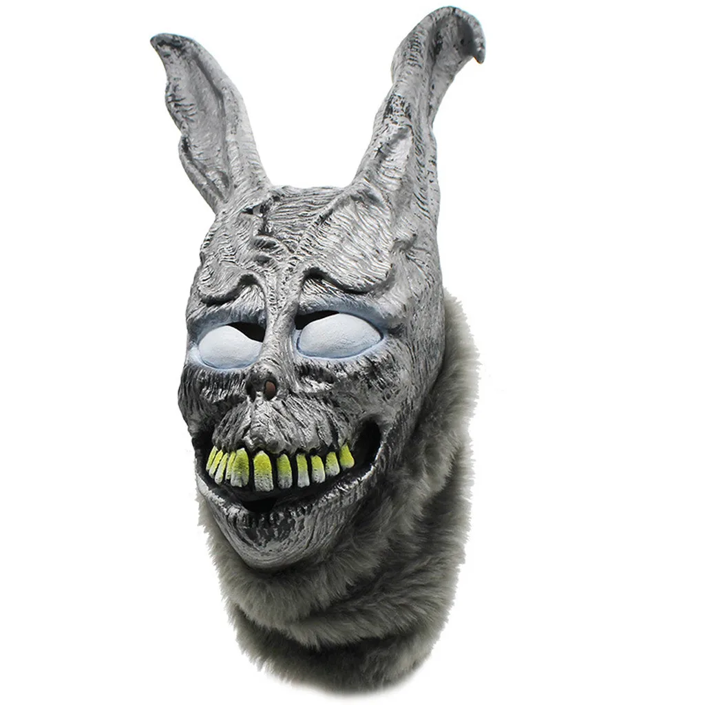 

Halloween Horror Cosplay Mask Donnie Darko FRANK Rabbit Mask Halloween the Bunny Latex Hood with Fur Mask D30814