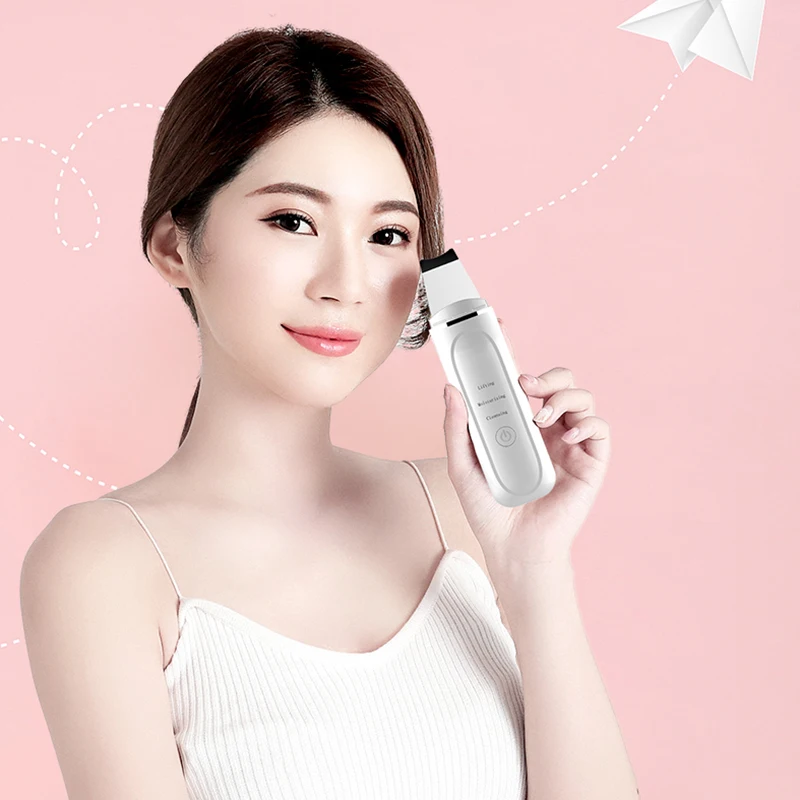 

C103 Ultrasonic Ion beautifier Skin Scrubber Cleaner Face Lift Peeling Extractor Deep Cleaning Beauty Device