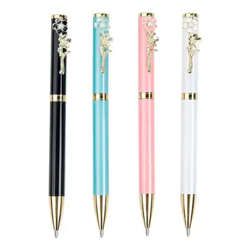 

Metal Imitation Pearl Peach Blossom Ballpoint Pen Flower Signature Writing Tool Stationery School Office Supplies